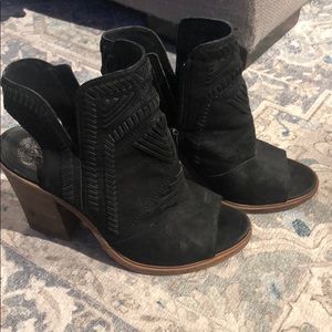 Vince Camino peeptoe booties with cut out details